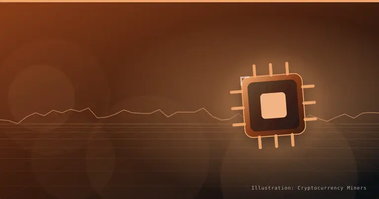 Abstract technical cover graphic in the Cryptocurrency Miners house style