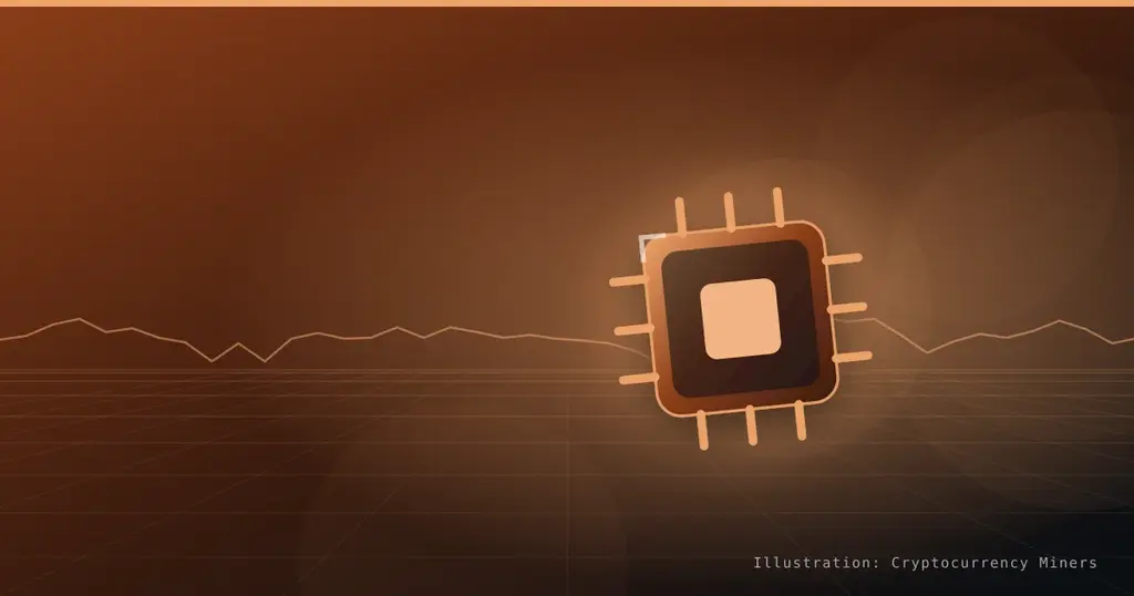 Abstract technical cover graphic in the Cryptocurrency Miners house style