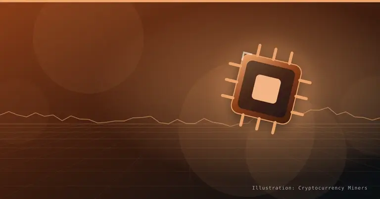 Abstract technical cover graphic in the Cryptocurrency Miners house style