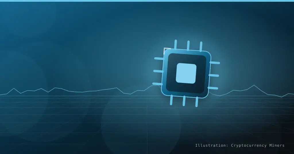 Abstract technical cover graphic in the Cryptocurrency Miners house style